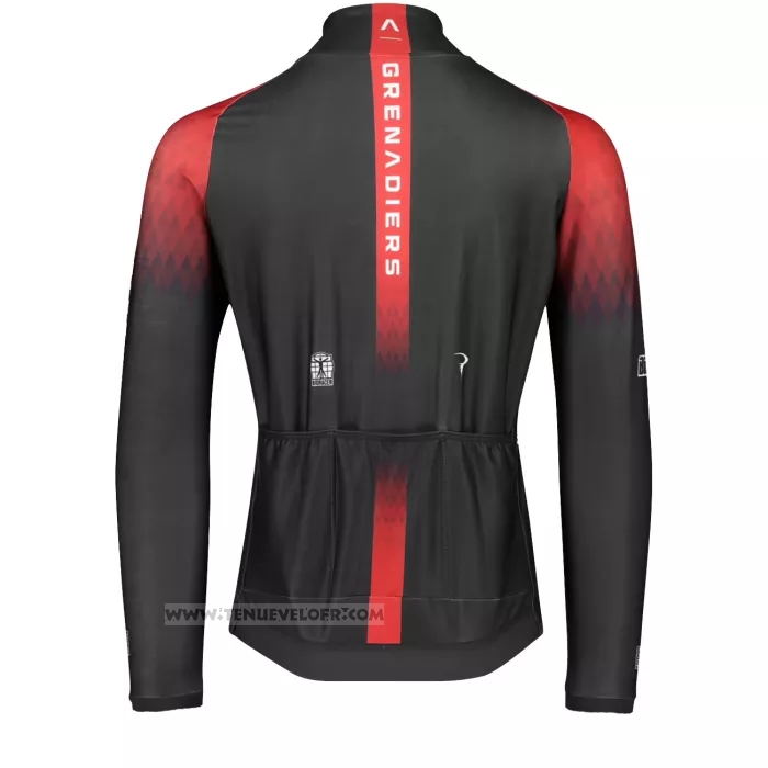 2022 Maillot Cyclisme Ineos Grenadiers Rouge Noir Manches Longues et Cuissard